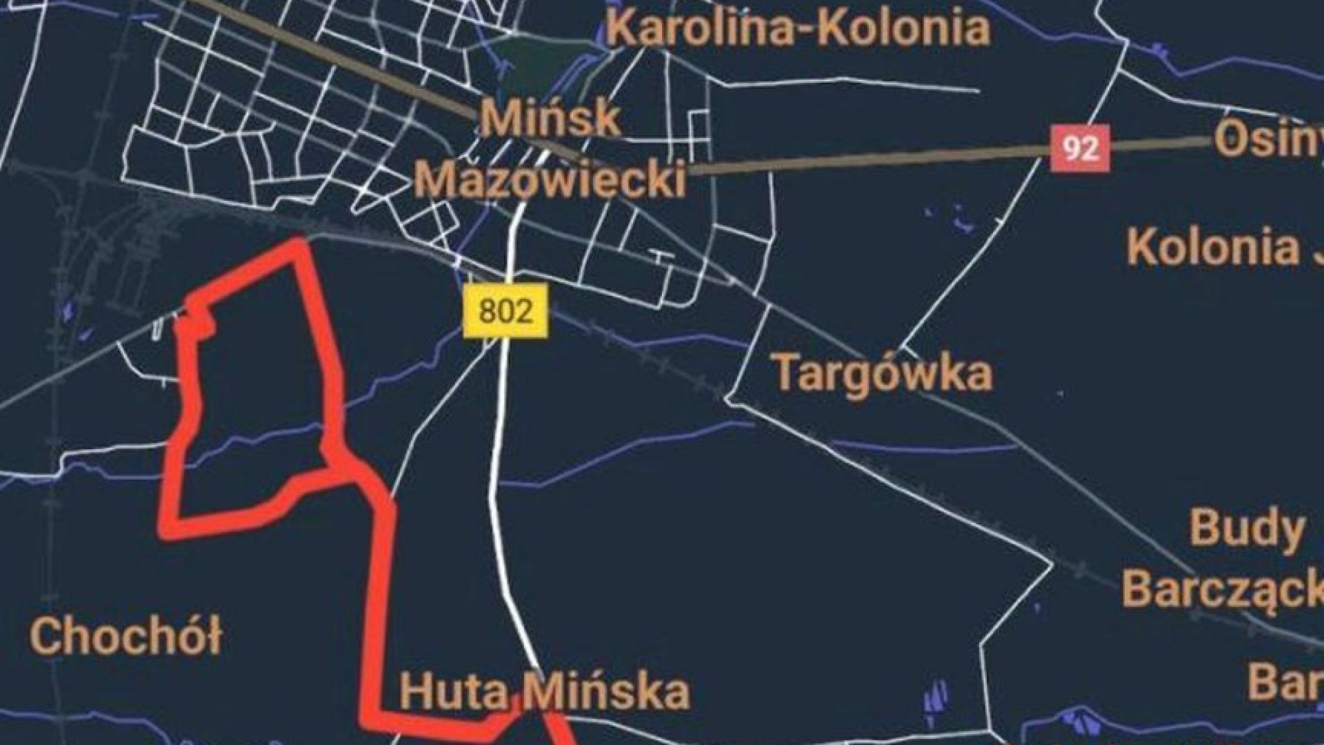 Pokazana na mapie trasa wycieczki rowerowej pokonana przez Uczestników i terapeutów,.